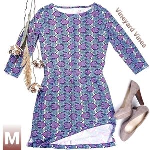 New Vineyard Vines Blue Fish Micro Nylon Dress M